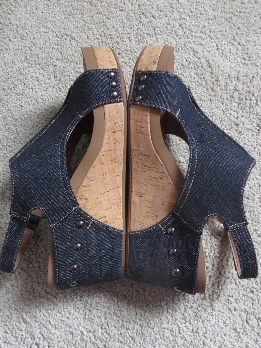 Corkys footwear womens carley wedges sandals size 8 dark blue denim - Picture 7 of 12